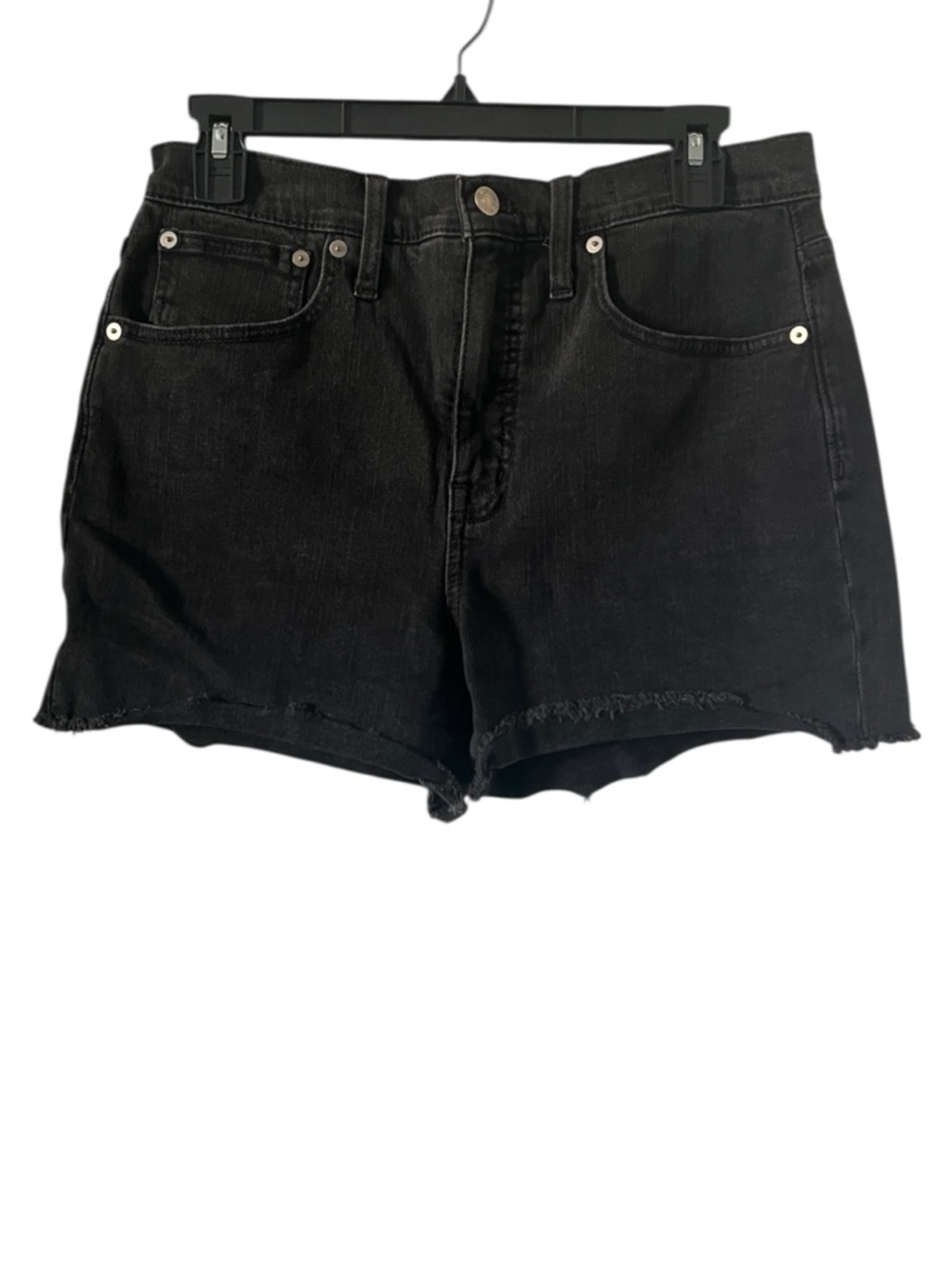 Madewell High Rise Denim Black Shorts Size 27 - Picture 2 of 12